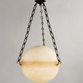 Modern Alabaster Ball Globe Pendant