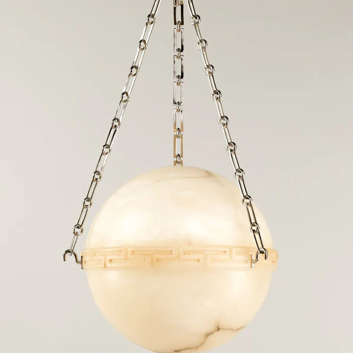 Modern Alabaster Ball Globe Pendant