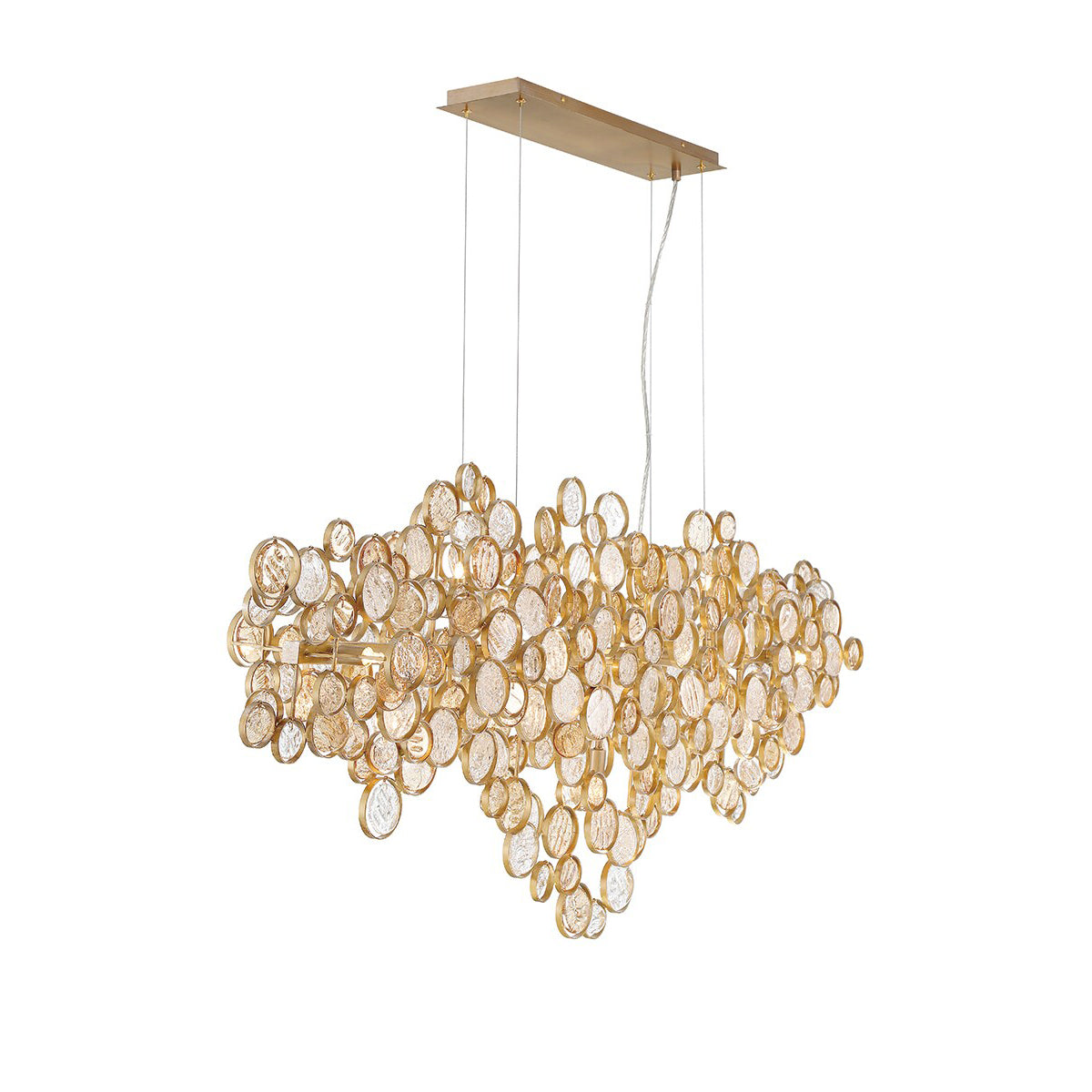 Trento Clustered Glass Linear Chandelier 55"