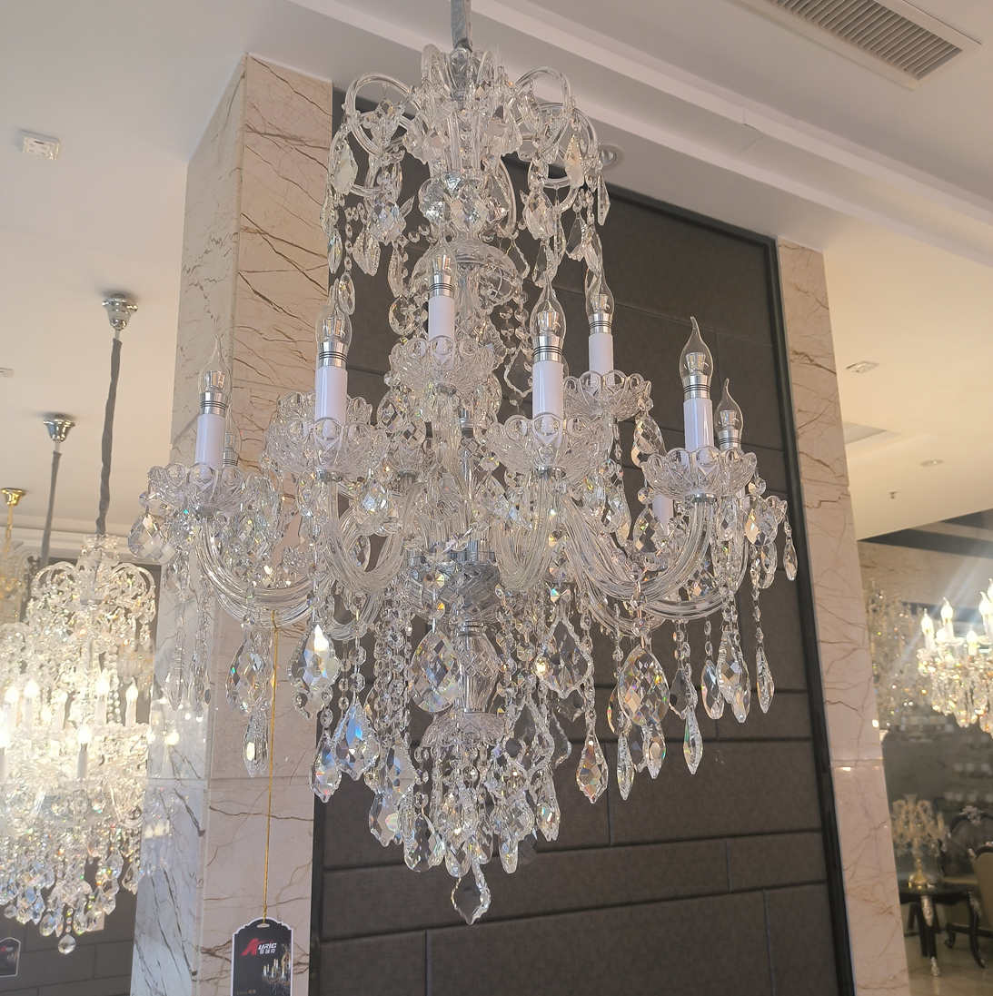 Luxury Classic Clear Crystal Chandelier for Foyer/Staircase/Entryway/Hallway-MEET LIGHTING