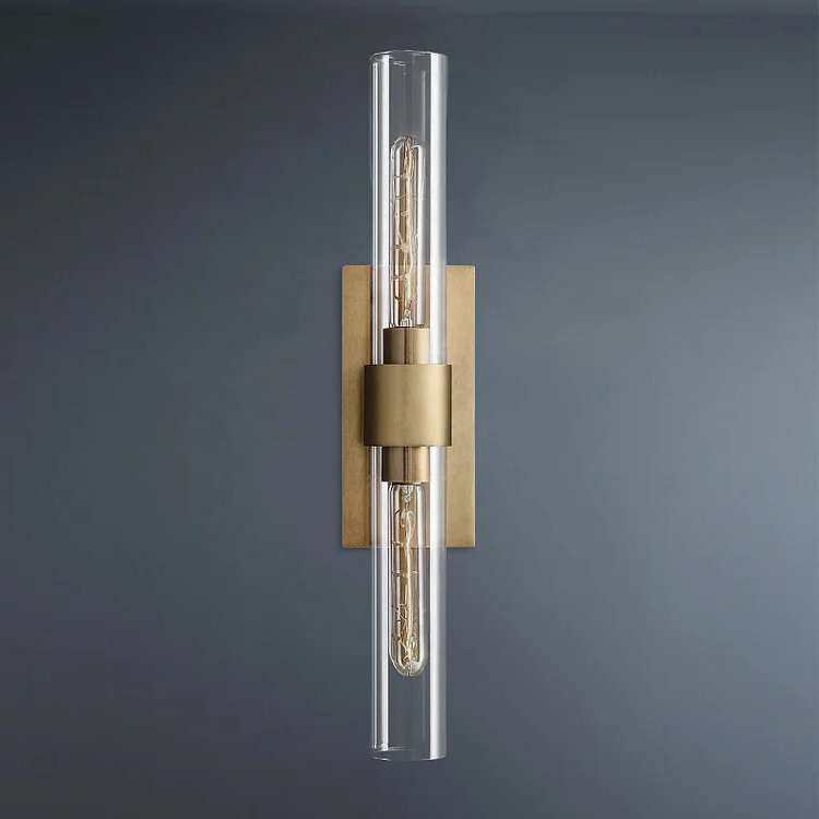 Ravelle Gold Modern Wall Sconce Glass Shaded Linear Modern Wall