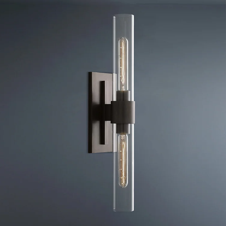 Ravelle Gold Modern Wall Sconce Glass Shaded Linear Modern Wall