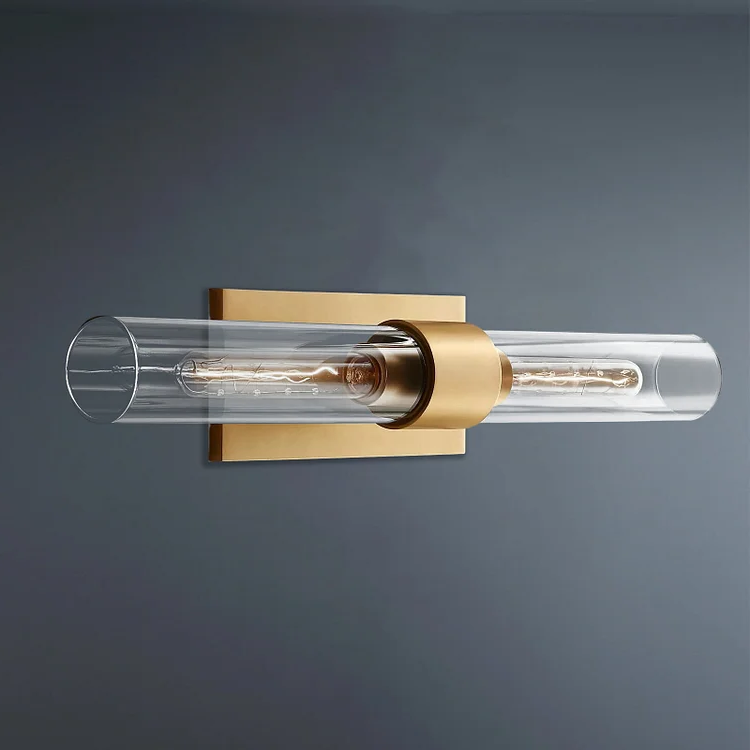 Ravelle Gold Modern Wall Sconce Glass Shaded Linear Modern Wall