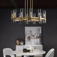 Ravelle Glass Shaded Modern Round Chandelier 36"