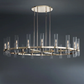 Ravelle Glass Shaded Modern Round Chandelier 60"