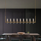 Ravelle Glass Shaded Modern Linear Chandelier 71"