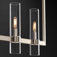 Ravelle Glass Shaded Modern Linear Chandelier 71"