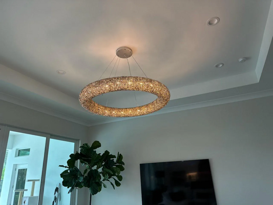 Halo Crystal Round LED Chandelier 32"