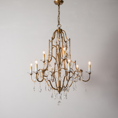 Caspian Vintage Candle Art Brass Chandelier For Living Room chandeliers for dining room,chandeliers for stairways,chandeliers for foyer,chandeliers for bedrooms,chandeliers for kitchen,chandeliers for living room Kevin Studio Inc 32.28"  