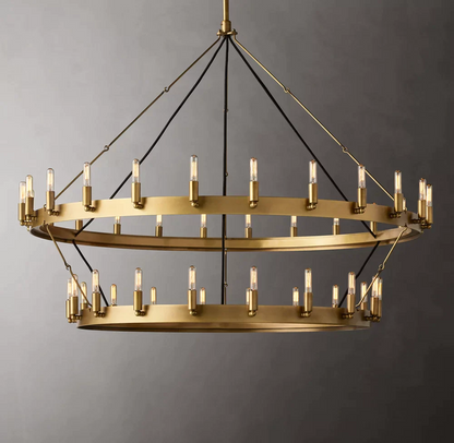 Camino Vintage Candelabra 2-Tier Round Chandelier