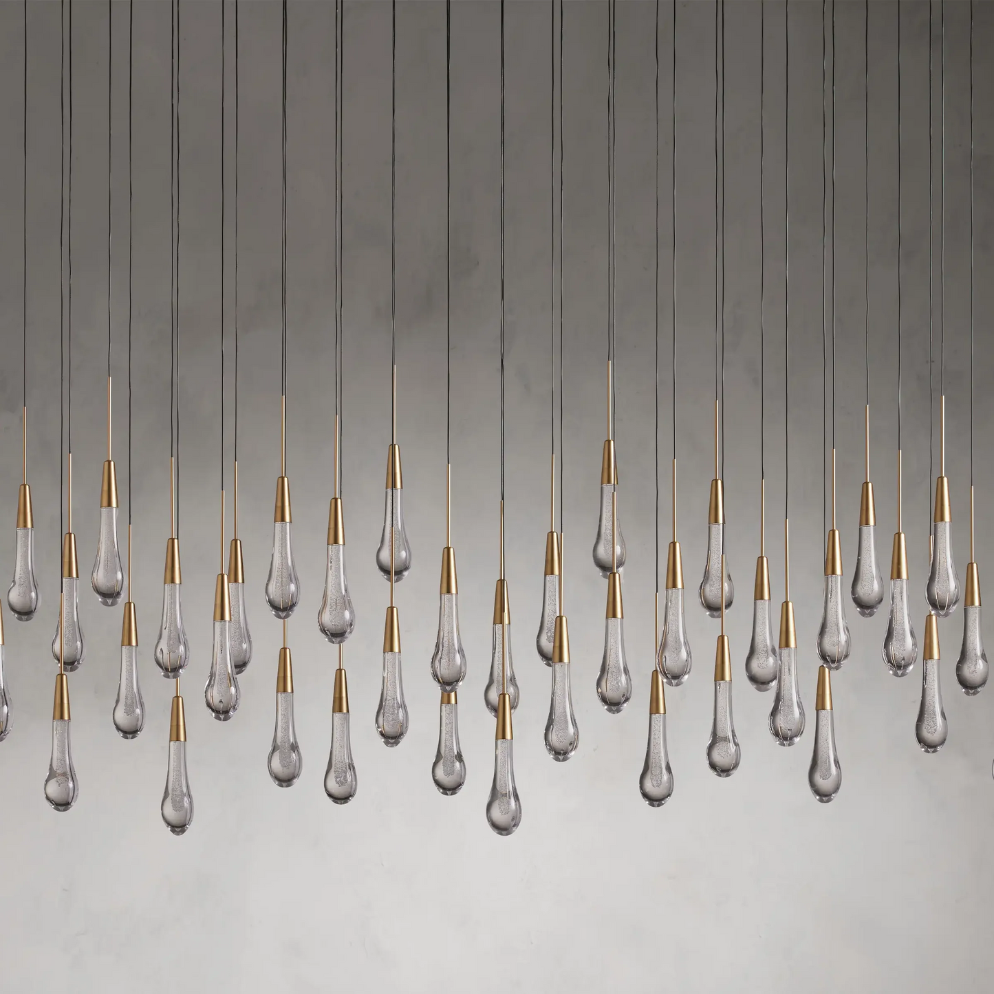 SOLITAIRE LINEAR CHANDELIER 70"W 50"W