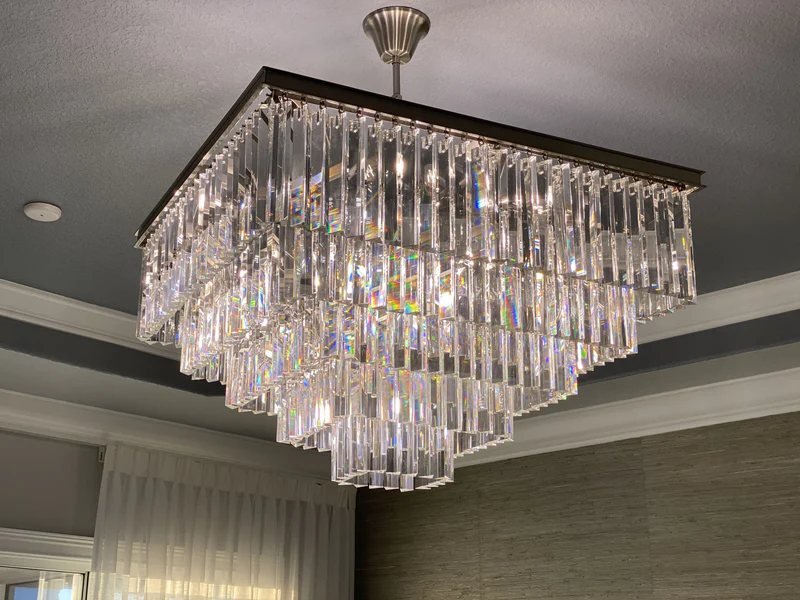 Odeom 7-Layer Crystal Square Chandelier 47"