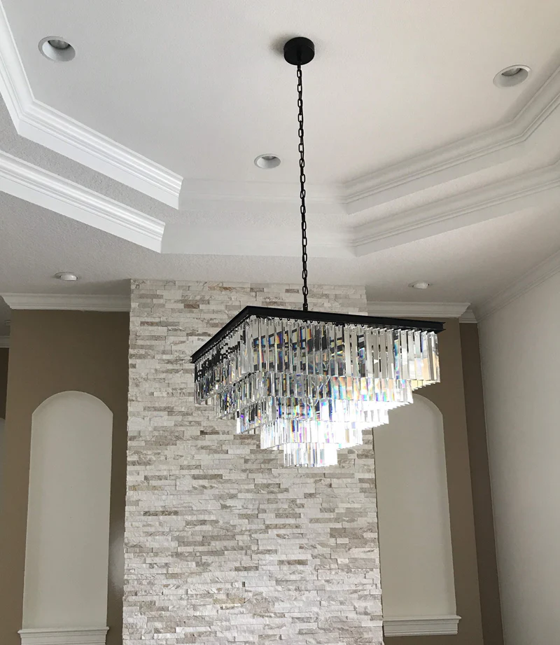 Odeom 7-Layer Crystal Square Chandelier 47"