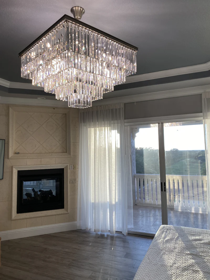 Odeom 5-Layer Crystal Square Chandelier 34"-MEET LIGHTING