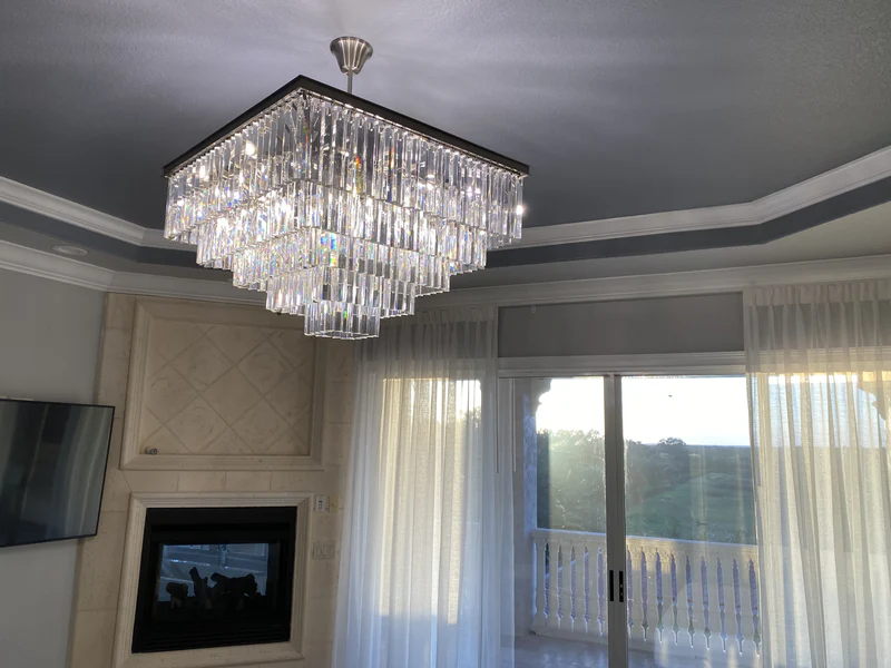 Odeom 7-Layer Crystal Square Chandelier 47"