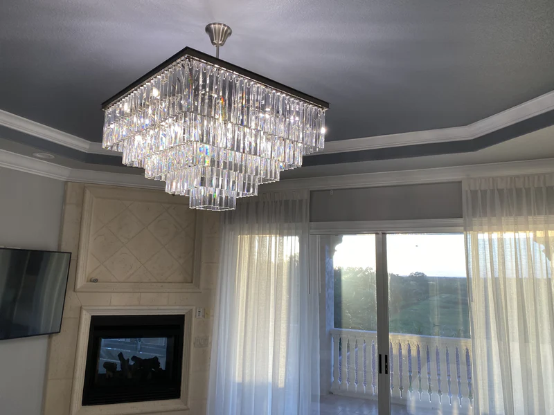 Odeom 5-Layer Crystal Square Chandelier 34"-MEET LIGHTING