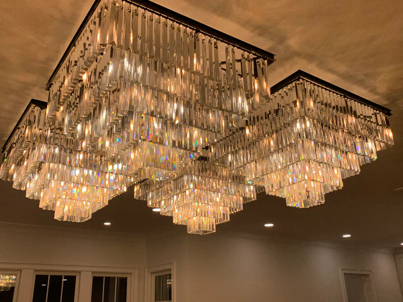 Odeom 7-Layer Crystal Square Chandelier 47"