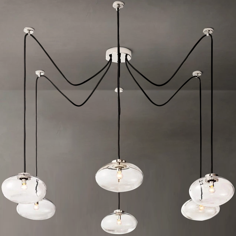 Cabrette Clear Glass Suspended Chandelier 84"