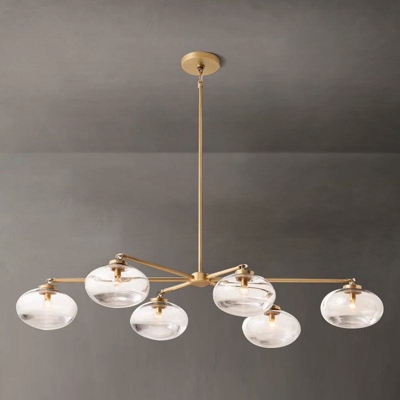 Cabrette Clear Glass Mobile Linear Chandelier