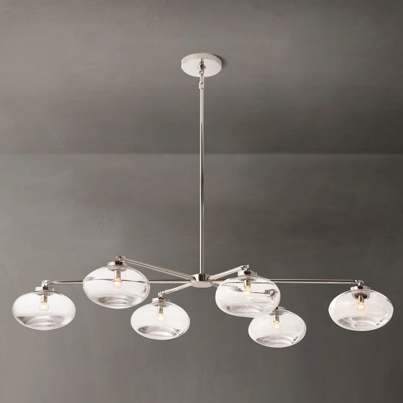 Cabrette Clear Glass Mobile Linear Chandelier