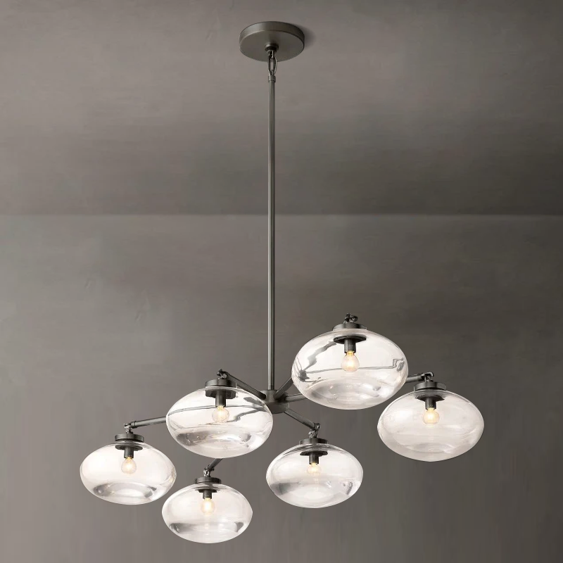 Cabrette Clear Glass Mobile Linear Chandelier