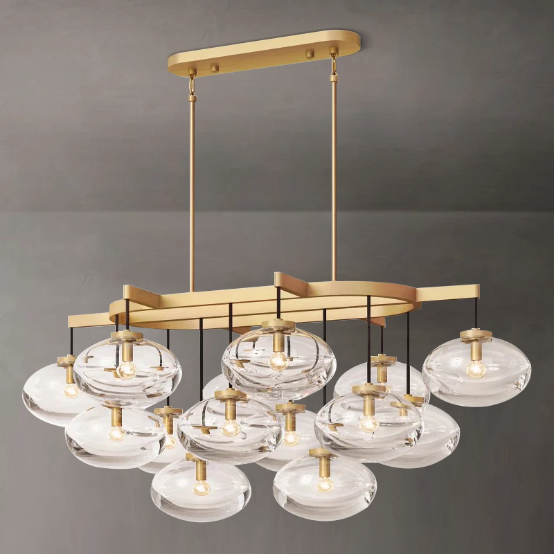 Cabrette Clear Glass Linear Chandelier 54"