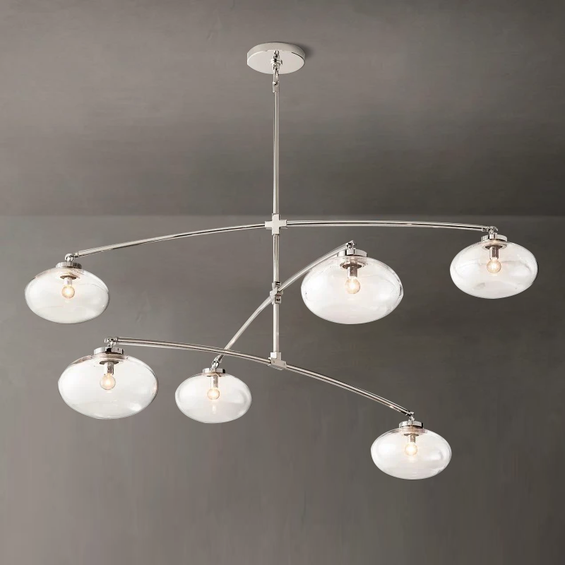 Cabrette Clear Glass Mobile Round Chandelier