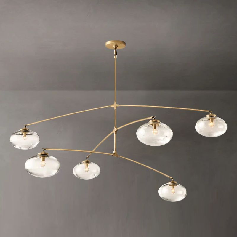 Cabrette Clear Glass Mobile Round Chandelier