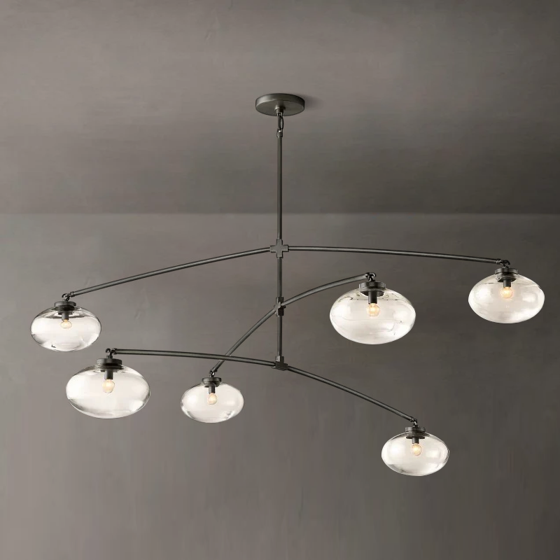 Cabrette Clear Glass Mobile Round Chandelier