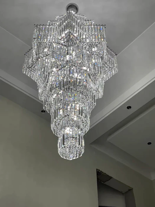 Luxury Extra Large Plaza Multi-Tier Crystal Chandelier For Hotel Hall / 2 Story Foyer / High Ceiling Living Room-MEET LIGHTING