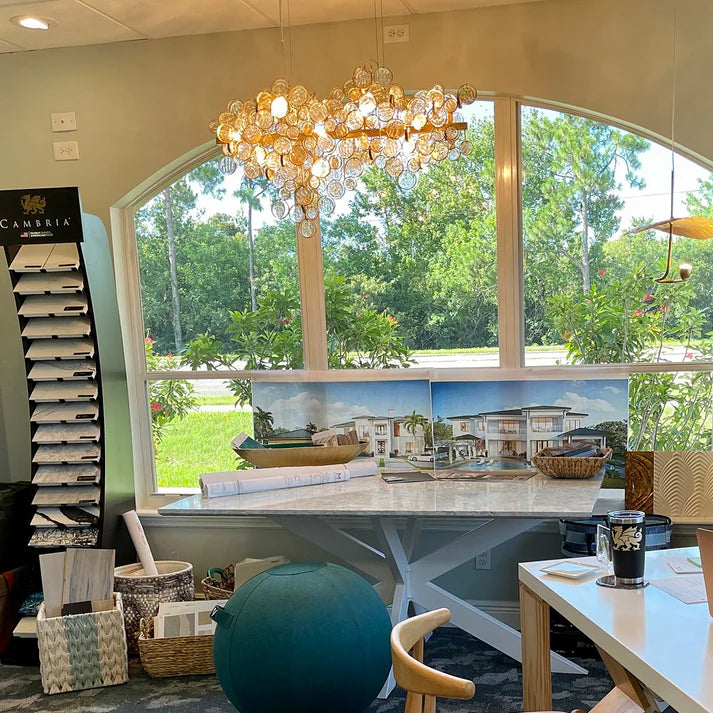 Trento Clustered Glass Linear Chandelier 55"