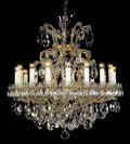 Ornate chandelier with crystal accents on a black background