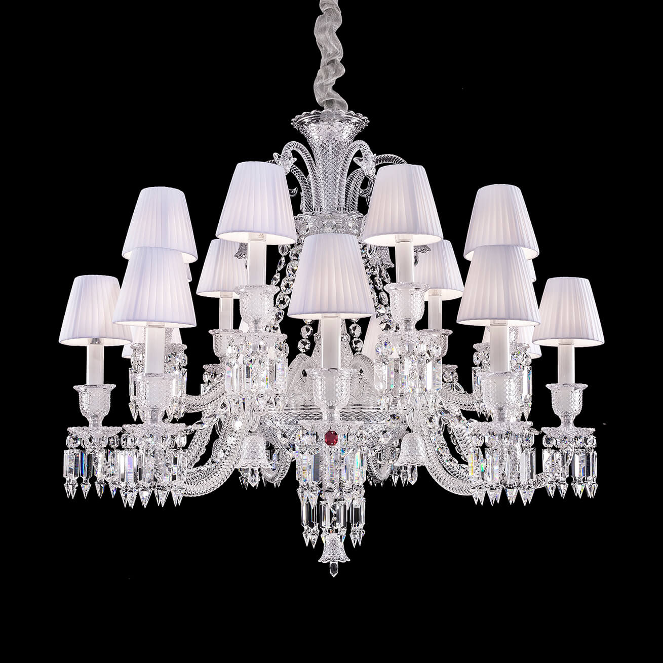 Light Luxury Classic Short Version Tiered Candle Light Crystal Chandelier for High-ceiling Rooms/Living Room-MEET LIGHTING