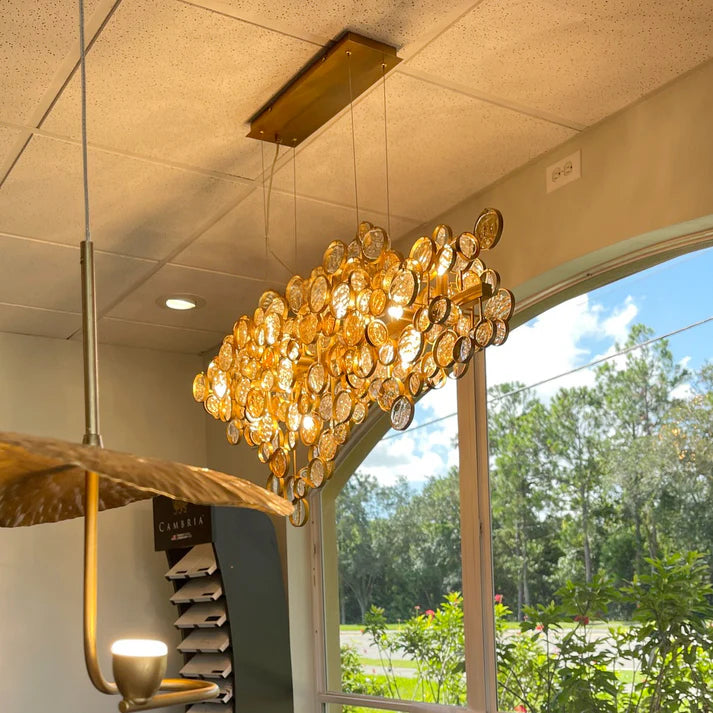 Trento Clustered Glass Linear Chandelier 55"