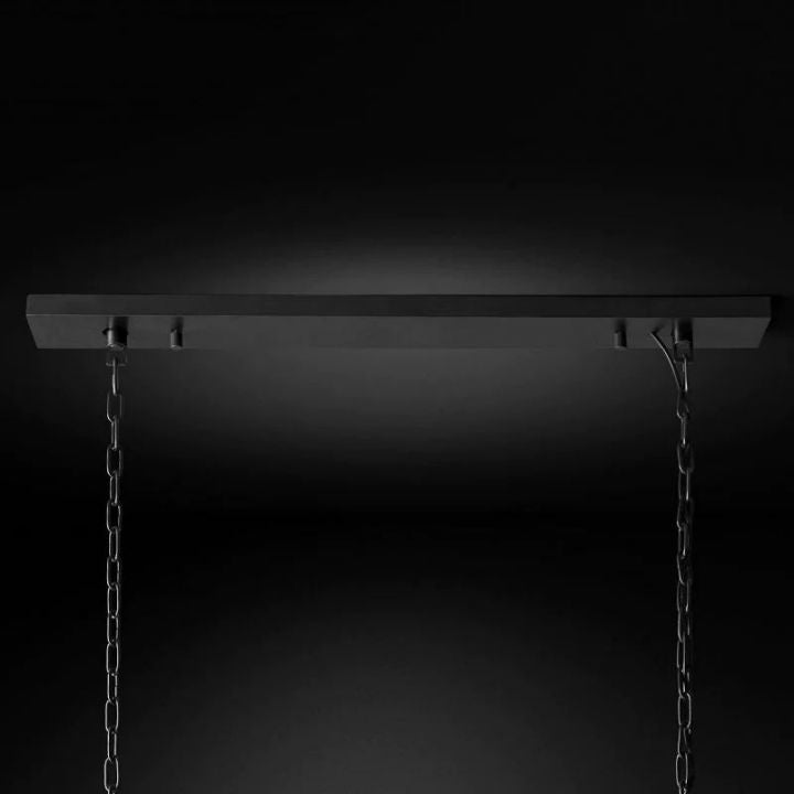 1920s Odeon Crystal Art Deco Single Rectangular Chandelier 49"W/60"W