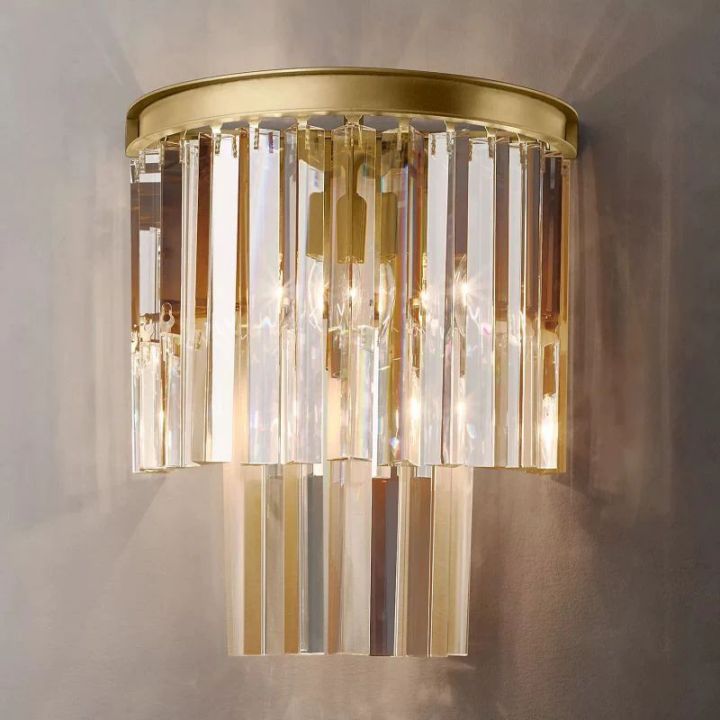 1920s Odeon Crystal Art Deco Wall Sconce