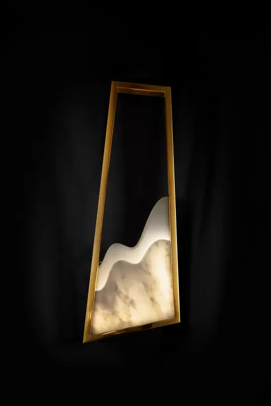 Modern Light Luxury Alabaster Chandelier in Gold Finish-MEET LIGHTING