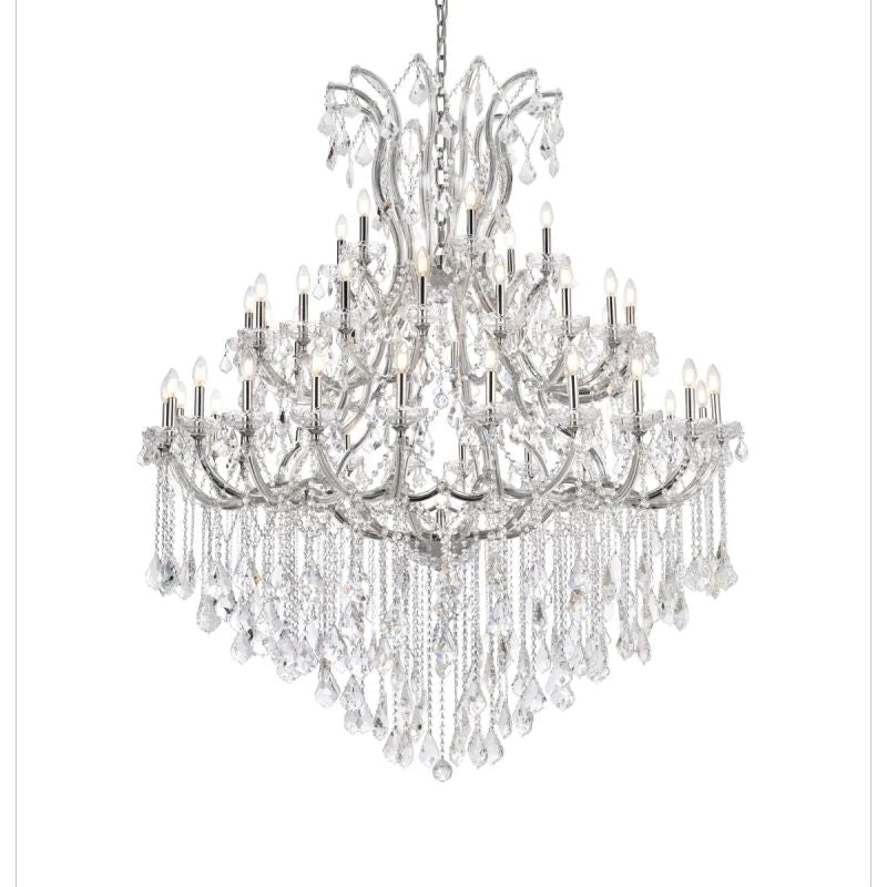 19TH Clear Rococo Royal Cut Crystal Round Chandelier 60"