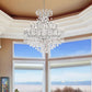 19TH Clear Rococo Royal Cut Crystal Round Chandelier 60"