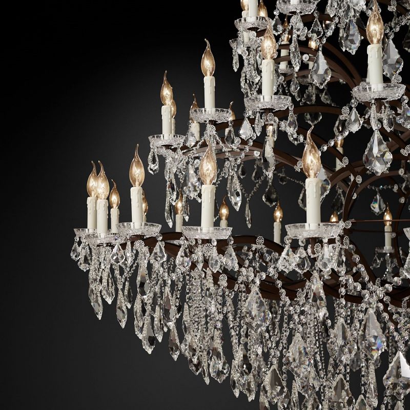 19TH Crystal Rococo Round Chandelier 101"-MEET LIGHTING