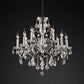 19th C. Rococo Iron & Crystal Round Chandelier 28"