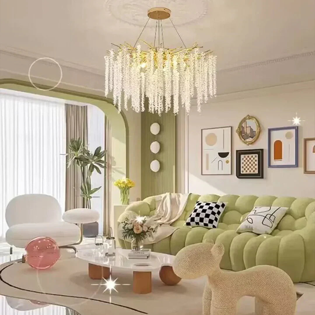 Branch Style Ceiling Light Crystal icicle Chandelier For Dining Table for Modern Home-MEET LIGHTING