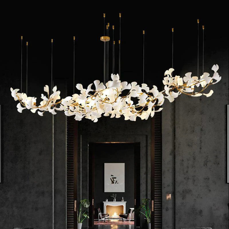 Gingko Porcelain Chandelier, Modern Branch Chandelier