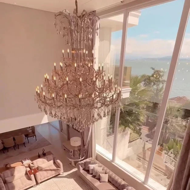 Luxury Classic Multi-layers Candle Crystal Dimmable Tiered Chandelier in Gold/Silver Finish-MEET LIGHTING