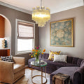 Yellow 36-Tube Murano Glass Chandelier