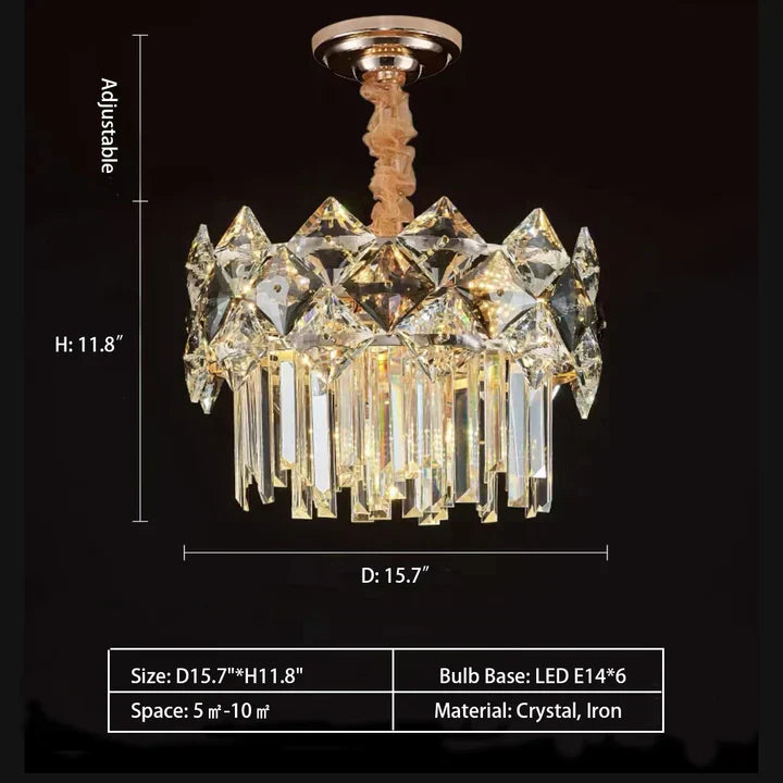 Modern Luxury Tiered Transparent Crystal Chandelier Suit for Living/Dining Room/Bedroom-MEET LIGHTING