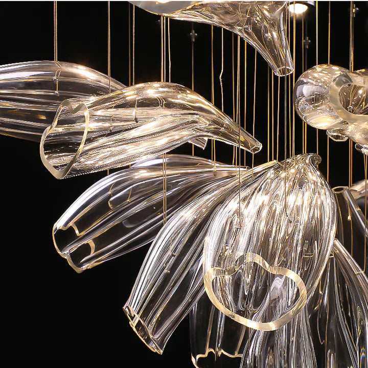 Light Luxury Art Design Petal-like Glass Chandeliers-MEET LIGHTING