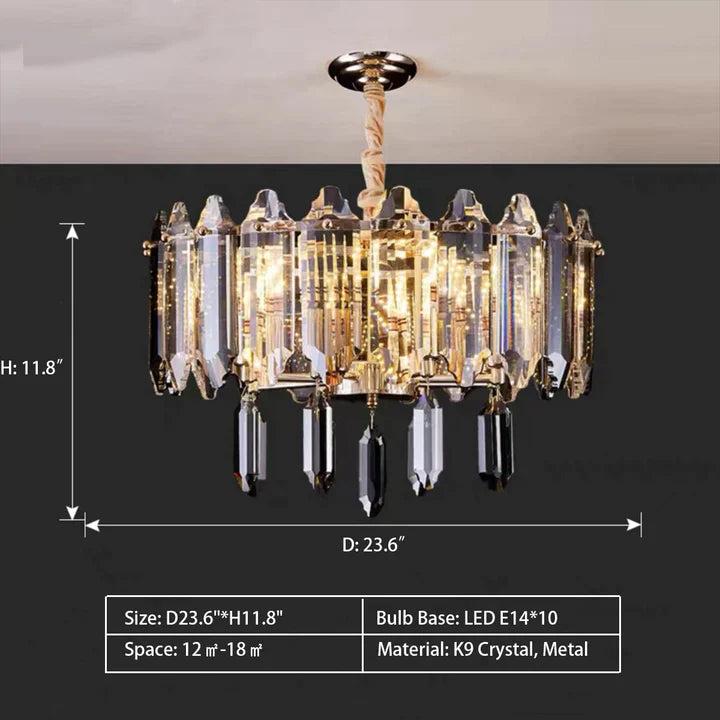 Modern Elegant Transparent Crystal Gold Chandelier Suit for Dining/Living Room-MEET LIGHTING