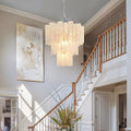 Alabaster White 48-Tube Murano Glass Chandelier