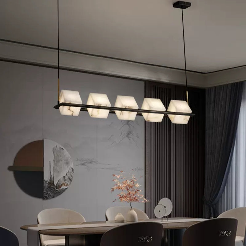 Alabaster Cubic Dining Pendant Chandelier